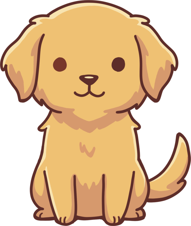 Spotpanion's golden dog companion sitting upright with a friendly expression